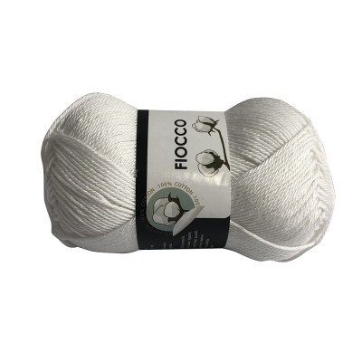 Gomitolo di Cotone "Fiocco" Tre Sfere Colore Bianco 7000