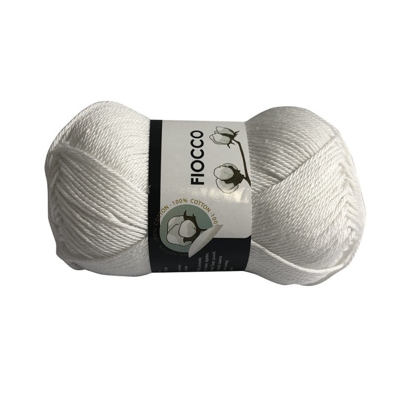 Gomitolo di Cotone "Fiocco" Tre Sfere Colore Bianco 7000